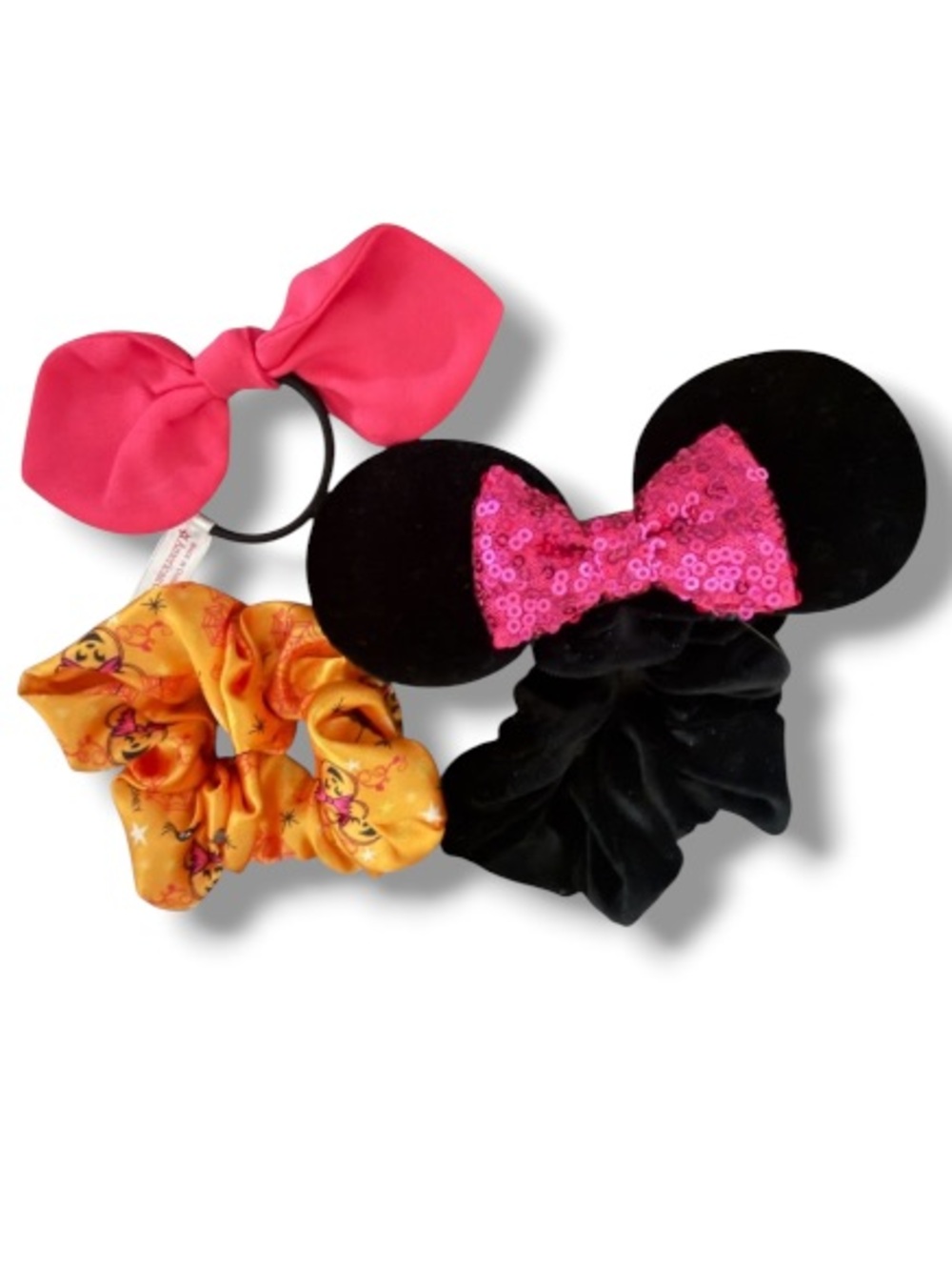 Disney Minnie Mouse Ears Bow Hair Tie Scrunchie Halloween Pumpkin American Girl